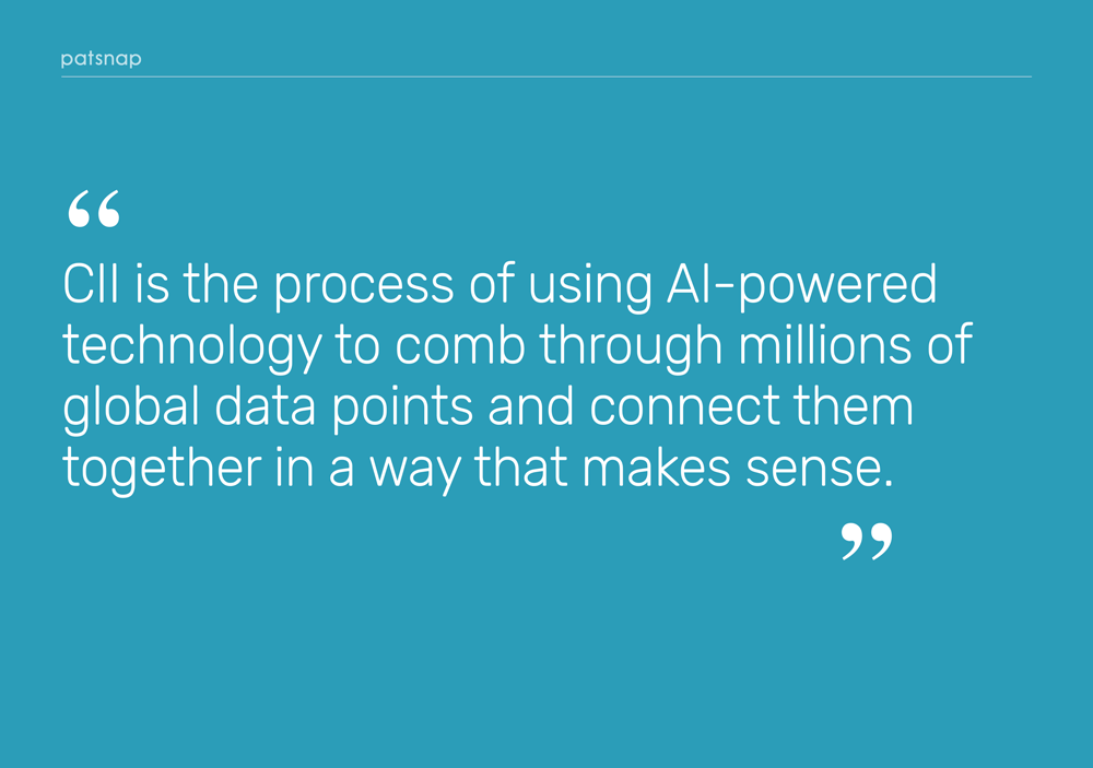 CII is the process of using AI-powered technology to comb through millions of global data points and connect them together in a way that makes sense.
